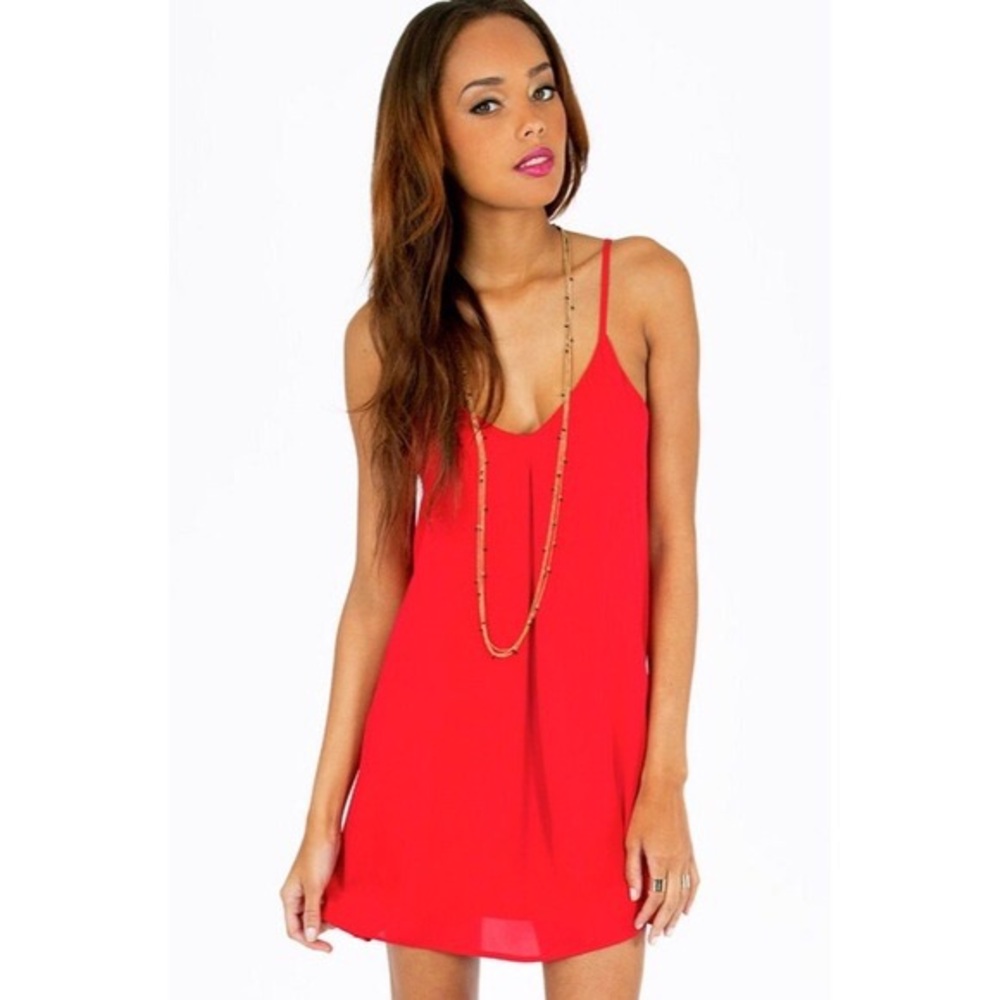 Tobi Red Feelin’ Cami Shift Dress